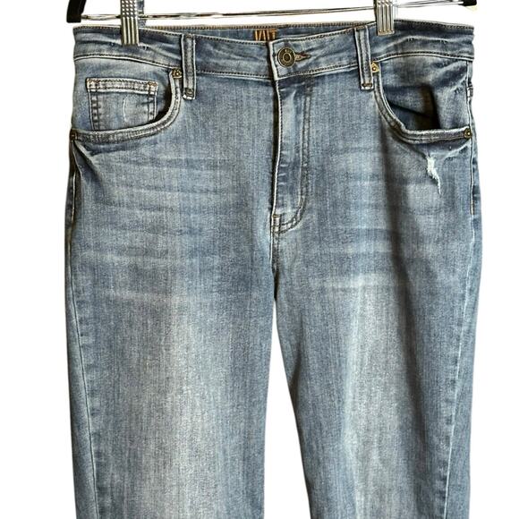 Kut From The Kloth RENA HIGH RISE STRAIGHT LEG RAW HEM WOMENS SIZE 10 - Picture 4 of 6